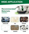 Image showcasing recommended materials for Pro Grade Tile Hole Saw Kit With Tough As Nails Diamond Core Bits and Precision Chamfer Attachments.