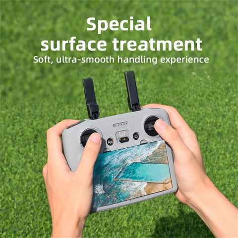 Silicone Case Cover For DJI RC 2 Remote Controller Keep Drops Scratches And Shocks In Check With A Soft Grip Sleeve shown in hands.