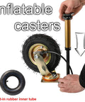 Inflatable casters with thick rubber wheel and built-in inner tube, designed for easy installation and enhanced mobility.