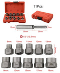 Beefy Half Inch Bolt Extractor Socket Set For Stripped Bolts 11 Piece Nut Remover Tool Kit CR MO Steel Auto Marine Machinery