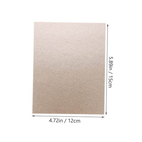 Single mica sheet measuring 4.72x5.9 inches from 10 Pack Mica Plate Sheets For Microwave Oven Cut To Fit Heat Insulation High Heat Resistant
