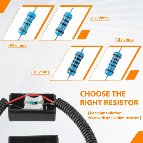 Resistors and harness for VCM Muzzler Harness Disable Kit With 68 82 100 120 Ohm Resistors Two Of Each For Honda VCM Systems Easy Install