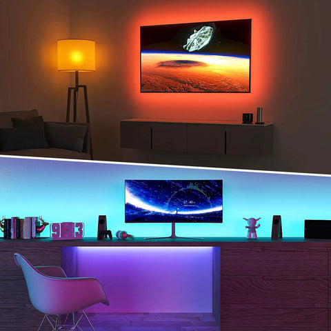 TV Backlight Kit With Remote, Bluetooth App Control, 4096 DIY Colors, 32 To 58 Inch LED Strip For Gaming And Home Theater, Easy Install, USB Powered, Music Sync For Dope Mood Lighting