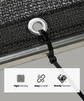 Close-up of 50 Percent Shade Cloth 8 Ft By 16 Ft Sun Shade Netting With Durable HDPE Material and heavy duty grommet