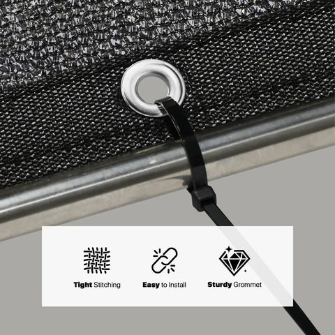Close-up of 50 Percent Shade Cloth 8 Ft By 16 Ft Sun Shade Netting With Durable HDPE Material and heavy duty grommet