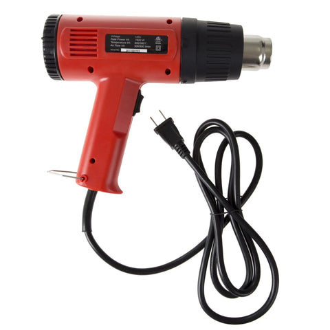 Dual Temperature 1500W Heat Gun Workhorse With 575 To 932 Degrees Fahrenheit Settings For DIY Projects Home Improvement And Contractors 120V Hot Air Tool For Paint Removal Vinyl Wrapping Shrink Tubing And More, red and black with a long cord