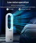 All Season Bladeless Space Heater And Tower Fan Combo With Remote Eight Speeds Quiet 25dB 90 Degree Oscillation 9H Timer
