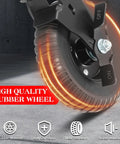 Close-up of rubber wheel from Beefy 8 Inch Gate Wheels With Brake 2 Pack For Metal And Wooden Gates 600 Pound Capacity 360 Degree
