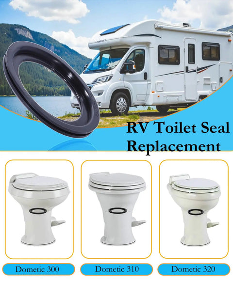 RV Toilet Seal Replacement Kit For Campers And Travel Trailers Flush Ball Gasket Seal For 300 310 320 Toilets Part 385311658 Durable Rubber Easy Install Fix Leaks And Odors 2 Pack, black seal ring for Dometic 300 310 320