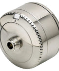 Universal Slim-Line2 Shower Filter With Chlorgon Filtration, Brushed Nickel Finish, dial indicator visible