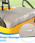 Ezgo Txt Front Seat Covers 1994-2013 Waterproof Vinyl Leather Replacement With Pockets Adjustable Buckle No Staples Needed Beige Golf Cart Accessories on yellow cart