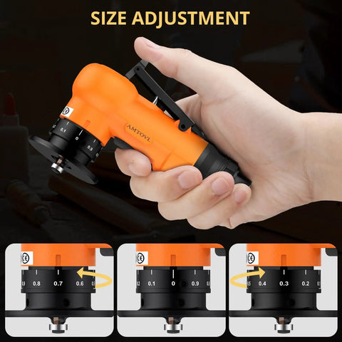 Mini Pneumatic Chamfer Tool Set With Twenty Blades, Ten C Angles And Ten R Angles, size adjustment in hand