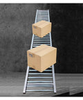 Heavy Duty Light-Duty Steel Roller Conveyor For Portable Warehouses And Factories With 2.5cm Diameter Unpowered Slides Is Perfect For Bucket Box Unloading, Heavy Loads Up To 220 Lbs, 40cm Width Industrial Grade Equipment with cardboard boxes on roller