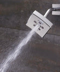 Polished Chrome Kubos Anystream High Pressure Adjustable 2.5 GPM Shower Head With 360 Degree Anystream Technology in use