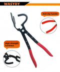 WASYDY exhaust hanger removal pliers with red grips and curved jaw for removing rubber exhaust hangers