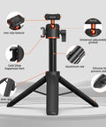 21 Inch Grab And Go Portable Selfie Stick Tripod With Quick Release Magnetic Lock for X5 Ace Pro 2 and 360 Action Cameras close-up with labels