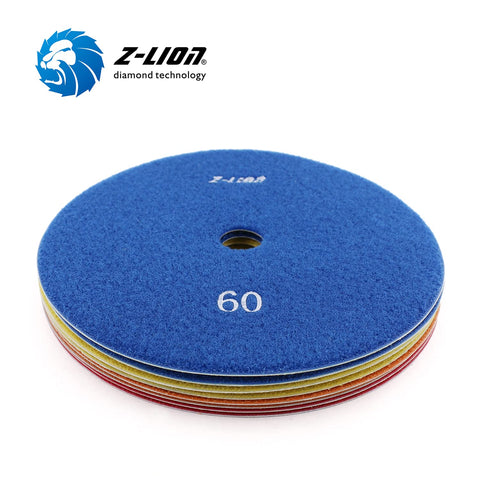 7 Inch Glass Electroplated Diamond Polishing Pads 4 Piece Set With Grits 60 120 200 400 For Wet Or Dry Sanding On Stone Metal And Glass