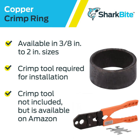 Half Inch Copper Crimp Rings For PEX And PE-RT Pipe Pack Of 25 Brass Crimp Fittings With A Watertight Seal Without Soldering