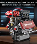 V8 Engine Model Kit That Actually Runs With An L Motor And Battery Box 478 Plus Pieces Visible 8 Cylinder Engine Building Blocks For Adults Hands On STEM Project Realistic Automotive Decor And Engineering Toy, desktop view