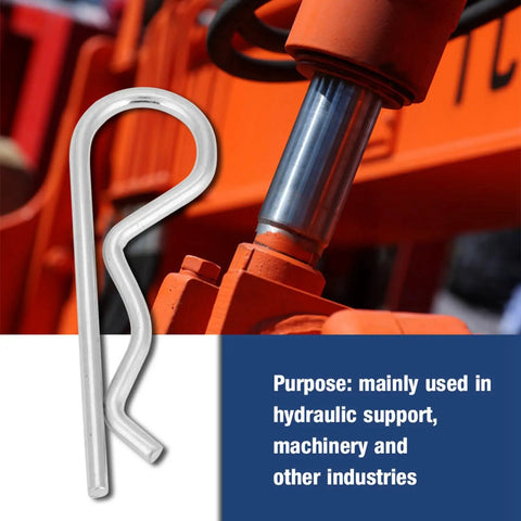 Clevis Pin and Cotter Pin Assortment Kit With Zinc Plated Hitch Clips for hydraulic support and machinery use