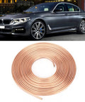 3/16 Inch Copper Plated Brake Line Tubing 25 Foot Flexible Coil Roll With 0.028 Inch Wall Durable Gold Finish, car background