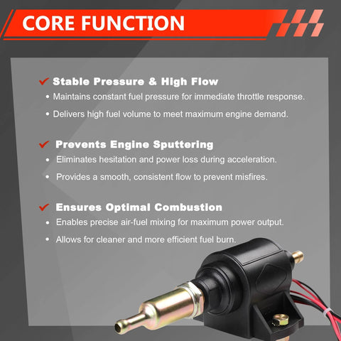 12V Electric Fuel Pump For Cars, Trucks, Boats And Generators, Delivers 2 To 3.5 PSI And 28 GPH Flow, Marine And Auto Ready