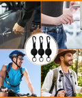 Three Pack Retractable Keychain With Heavy Duty Carabiners And Badge Holders, Extendable Reel For IDs And Keys, in use and close-up view.