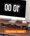 Manual Height Adjustable Standing Desk With Keyboard Tray, Four Level Sit Stand Workstation featuring a monitor stand and accessories.