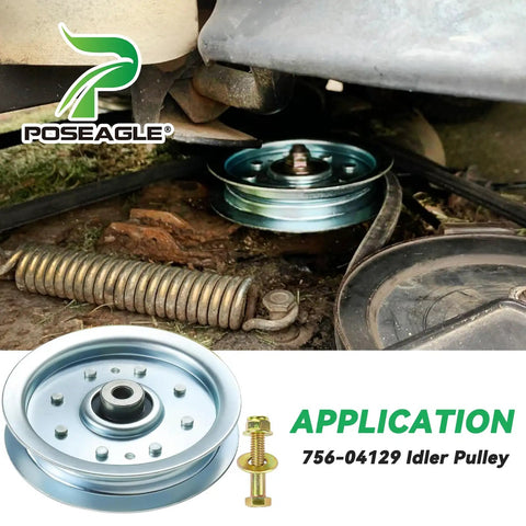 Idler Pulley 4.25 Inch Outer Diameter Fits Cub Cadet 50 Inch Deck LTX1040 RZT50 Mower Replacement Part Replaces 756-04129b
