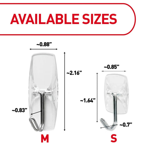 Medium Clear Wire Toggle Hooks With Adhesive Strips Set Of 6 Hooks And 8 Strips For Damage Free Hangin On Walls, Doors, Cabinets Or Closets