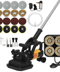 Professional 4 Head Concrete Floor Grinder With 3800W Shop Muscle And Adjustable Speed Dial, accessories visible.