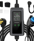 Top Tier Level 2 EV Charger, 40 Amp 240 Volt Home Hookup Station, with 25 Foot SAE J1772 Cord and LCD dashboard.
