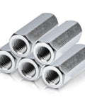 Five Pack 3/8-24 By 1-1/8 Inch Hex Coupling Nuts With Zinc Plated Finish For Threaded Rod Connections, built tough