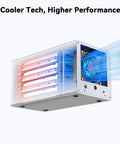 Four Bay USB C External Hard Drive Enclosure for 2.5 and 3.5 inch SATA HDD or SSD drives with cooling fan and rugged design.