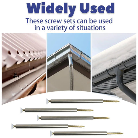 30 Sets White 7 Inch Gutter Screws With Stainless Steel Ferrule Durable Gutter Nails And Spikes Easy To Install Secure Gutter Fasteners For Renovation And Maintenance Of Gutters