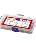 Gold Plated M2 And M3 Tiny Screws Kit Pro Grade 1150Pcs Self Tapping Phillips Flat Head Screws in a clear plastic box with size labels