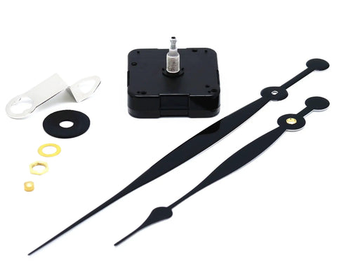 Quartz Wall Clock Movement Replacement Kit Battery Powered With High Torque Drive Long Shaft For Thick Dial Thickness Up To 0.3125 Inches Includes 10.2 Inch Spade Hands DIY Clock Repair Parts Plug And Play Install