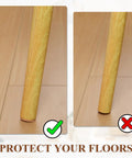 Demonstration of 100 Piece Set Of 3/4 Inch Round Cork Furniture Pads With No Fuss Peel And Stick Backing for chair leg floor protection.