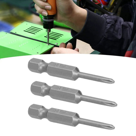 Top Tier 10PCS Set Of 3mm Magnetic Phillips Screwdriver Bits, Heavy Duty Alloy Steel Power Tool Drill Tips That Grip Tight For Any DIY Fix Or Repair Job Around The House Today. 3mm Phillips drill bit used on a screw