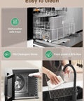 Pro Level Electric Food Dehydrator With Ten Roomy Stainless Trays easily cleaned with dishwasher safe trays and mild detergent.
