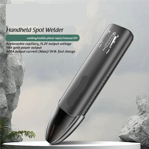 Handheld view of 11 Amp Spot Welder With Automatic And Manual Modes Detachable Welding Pins Built In Smart Thermometer