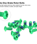 Aluminum Alloy Disc Brake Rotor Bolts 12 Piece Set For Mountain Road And Fixed Gear Bikes Green Screws Lightweight View