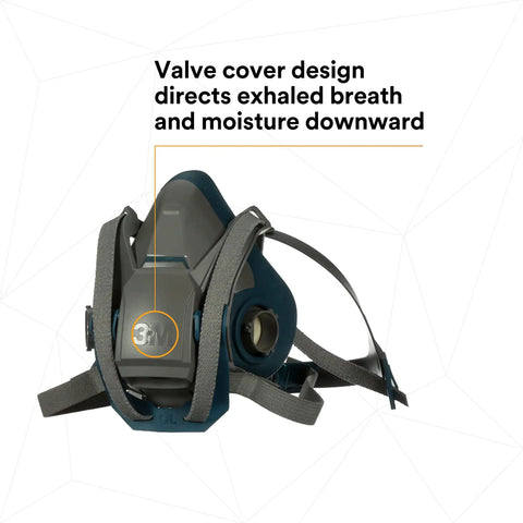 Rugged Comfort Pro Grade Quick Latch Half Facepiece Reusable Respirator 6502QL NIOSH Approved With Cool Flow Exhalation Valve Silicone Face Seal Bayonet Connection For Gases Vapors Dust And DIY Construction Maintenance