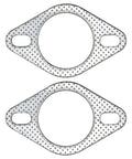 Premium 2.25 Inch Exhaust Gasket With Fire Ring For 60mm 2 Bolt Flange graphite gasket featured from above for secure exhaust seal.