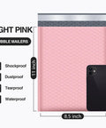 Image of a Light Pink Bubble Mailers 8.5x12 Inch 25 Pack Padded Envelopes Self Seal Waterproof Opaque Pro Grade Shipping Bags.