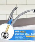 Single Handle Faucet Repair Kit With RP212 Stainless Steel Ball Valves And Knob Handles For Delta And Peerless Faucets Replacement RP77739 86971