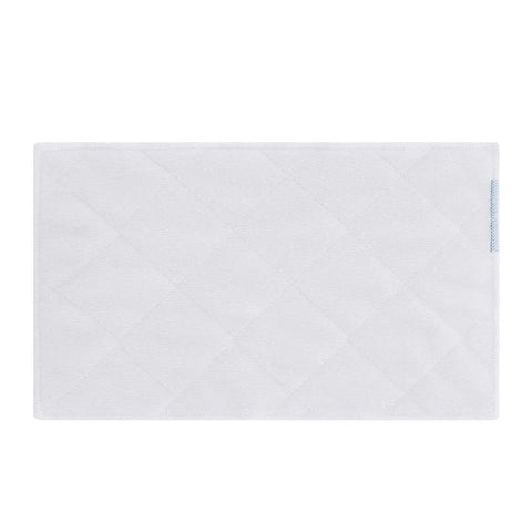 Single white steam mop pad from Eight Pack Replacement Steam Mop Pads For OApier S5 S6 S15 S1 S4 S12 And Light N Easy S3101 S7326 S3601