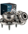 Wheel Bearing And Hub Assembly Set For 2010 To 2017 Chevy Equinox Terrain And Malibu 5 Lug Front And Rear With Abs Drop In Direct Fit Replacement Kit Durable Reliable Hub Bearing Assembly shown with packaging