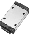 MGW9H Linear Bearing Sliding Carriage Block With Mini Guide for 18mm rail, shown with metal surface and black edges