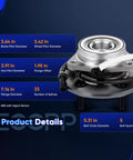 Wheel Hub And Bearing Assembly Front 515029 For Ford F150 2000 To 2004 5 Lugs 4x4 ABS 3 Bolt Flange Direct Fit OE Quality